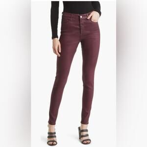 AG Adriano Goldschmied Red Farrah Ankle High Rise Skinny Pants